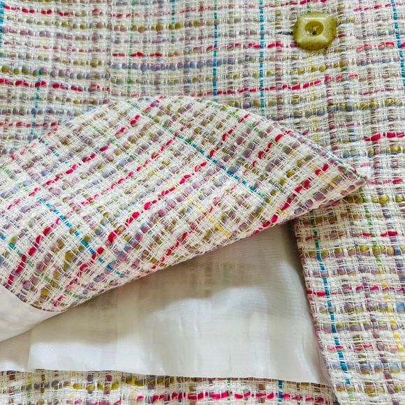 Vintage Henry Lee multi-colored tweed blazer! Size 14! - Picture 4 of 10